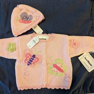 Nieman Marcus Baby Girl Sweater and Hat Set
